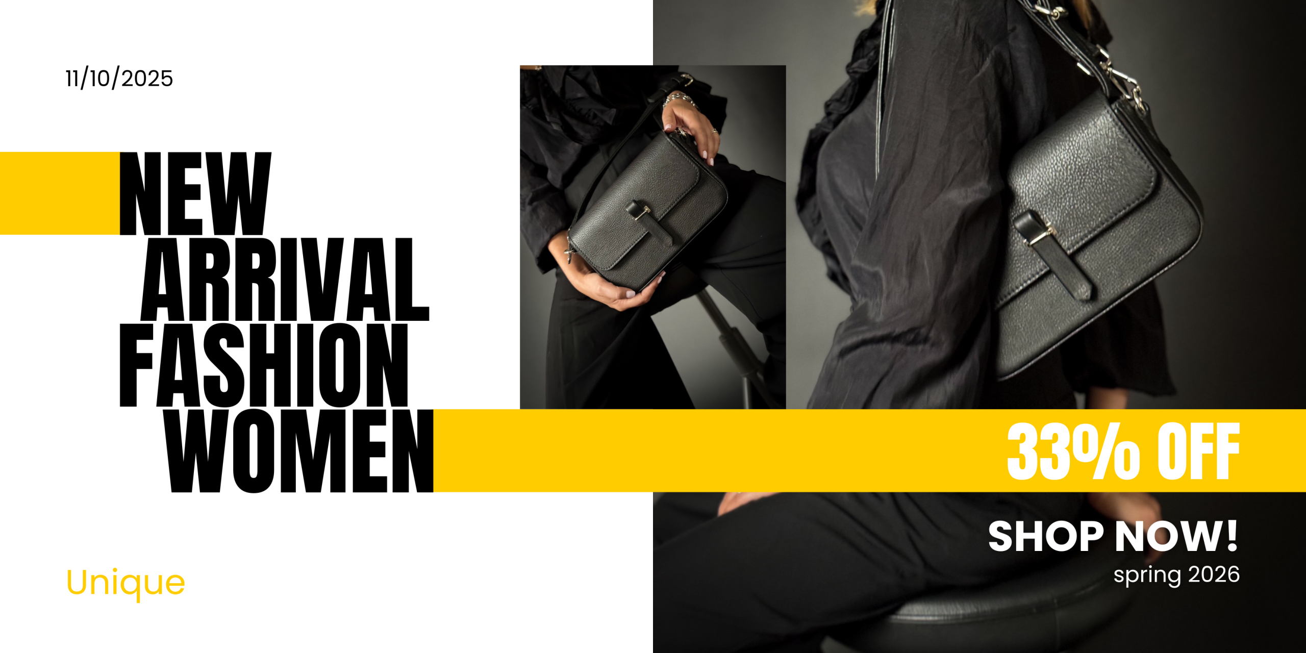 Black Yellow Modern New Arrival Fashion Women Banner (1)